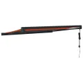 Auvent rétractable orange et marron 3,5x2,5m tissu et aluminium