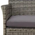 Ensemble de bistro de jardin 3 pcs coussins gris poly rotin