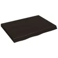 Dessus de table marron foncé bois chêne massif traité