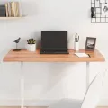 Dessus de table marron clair bois chêne massif traité