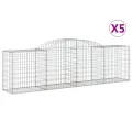 Paniers à gabions arqués 5 pcs 300x50x80/100 cm fer galvanisé