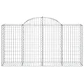 Paniers à gabions arqués 4 pcs 200x50x100/120 cm fer galvanisé