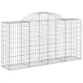 Paniers à gabions arqués 2 pcs 200x50x100/120 cm fer galvanisé