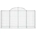 Paniers à gabions arqués 2 pcs 200x50x100/120 cm fer galvanisé