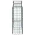 Paniers à gabions arqués 2 pcs 200x50x100/120 cm fer galvanisé