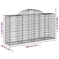 Paniers à gabions arqués 2 pcs 200x50x100/120 cm fer galvanisé
