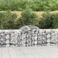 Paniers à gabions arqués 40 pcs 200x50x80/100 cm Fer galvanisé