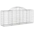 Paniers à gabions arqués 40 pcs 200x50x80/100 cm Fer galvanisé