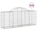 Paniers à gabions arqués 25 pcs 200x50x80/100 cm Fer galvanisé