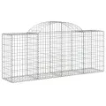 Paniers à gabions arqués 25 pcs 200x50x80/100 cm Fer galvanisé