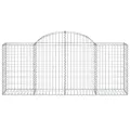 Paniers à gabions arqués 25 pcs 200x50x80/100 cm Fer galvanisé