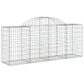 Paniers à gabions arqués 2 pcs 200x50x80/100 cm Fer galvanisé