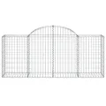Paniers à gabions arqués 2 pcs 200x50x80/100 cm Fer galvanisé