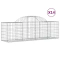 Paniers à gabions arqués 14 pcs 200x50x60/80 cm fer galvanisé