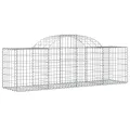 Paniers à gabions arqués 14 pcs 200x50x60/80 cm fer galvanisé