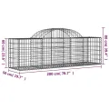 Paniers à gabions arqués 14 pcs 200x50x60/80 cm fer galvanisé