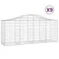 Paniers à gabions arqués 9 pcs 200x50x80/100 cm Fer galvanisé