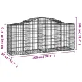 Paniers à gabions arqués 9 pcs 200x50x80/100 cm Fer galvanisé