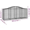 Paniers à gabions arqués 7 pcs 200x50x80/100 cm Fer galvanisé