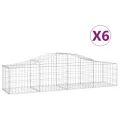 Paniers à gabions arqués 6 pcs 200x50x40/60 cm fer galvanisé