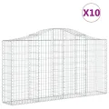 Paniers à gabions arqués 10 pcs 200x30x100/120 cm Fer galvanisé