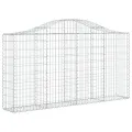Paniers à gabions arqués 10 pcs 200x30x100/120 cm Fer galvanisé