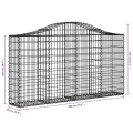 Paniers à gabions arqués 10 pcs 200x30x100/120 cm Fer galvanisé