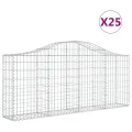 Paniers à gabions arqués 25 pcs 200x30x80/100 cm Fer galvanisé