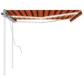 Auvent manuel rétractable avec LED 4x3 m Orange et marron
