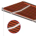 Auvent manuel rétractable avec LED 4x3 m Orange et marron