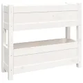 Jardinière Blanc 77x25x66 cm Bois massif de pin