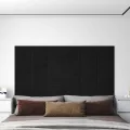 Panneaux muraux 12 pcs Noir 30x15 cm Velours 0,54 m²