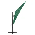 Parasol de jardin à 4 niveaux avec mât en aluminium vert