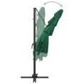 Parasol de jardin à 4 niveaux avec mât en aluminium vert