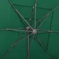 Parasol de jardin à 4 niveaux avec mât en aluminium vert