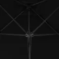 Parasol de jardin avec mât en acier noir 300x230 cm