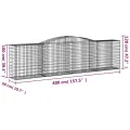 Panier de gabions arqué 400x50x100/120 cm Fer galvanisé