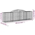 Panier de gabions arqué 300x50x80/100 cm Fer galvanisé