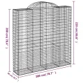 Panier de gabions arqué 200x50x200/220 cm Fer galvanisé