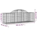 Panier de gabions arqué 200x50x60/80 cm Fer galvanisé