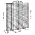Panier de gabions arqué 200x30x220/240 cm Fer galvanisé