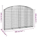 Panier de gabions arqué 200x30x120/140 cm Fer galvanisé