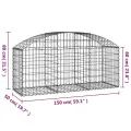 Panier de gabions arqué 150x50x60/80 cm Fer galvanisé