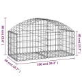Panier de gabions arqué 100x50x40/60 cm Fer galvanisé