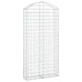 Panier de gabions arqué 100x30x200/220 cm Fer galvanisé