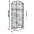 Panier de gabions arqué 100x30x200/220 cm Fer galvanisé