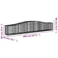 Panier de gabions arqué 400x50x60/80 cm Fer galvanisé