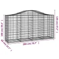 Panier de gabions arqué 200x50x100/120 cm Fer galvanisé