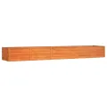Lit surélevé de jardin rouillé 400x80x45 cm acier corten