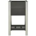 Lit surélevé de jardin avec étagère 50x50x90 cm WPC Gris